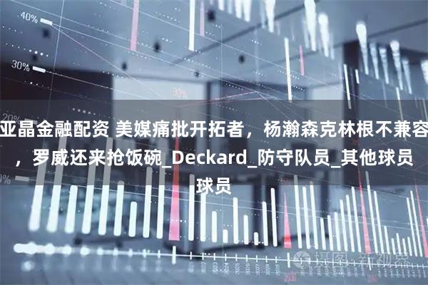 亚晶金融配资 美媒痛批开拓者，杨瀚森克林根不兼容，罗威还来抢饭碗_Deckard_防守队员_其他球员