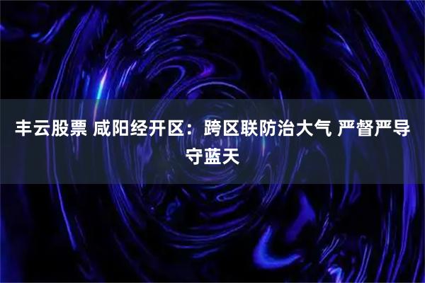 丰云股票 咸阳经开区：跨区联防治大气 严督严导守蓝天